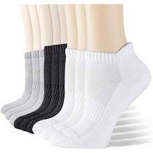 9 Pares Calcetines Deportivos para Hombre y Mujer, Calcetas Antideslizantes Duradero, Calcetines de Corte Bajo Transpirable, Tobilleros de Algodón, Algodon Transpirables - 1 - Ver 2