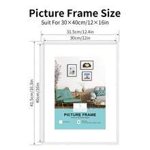 1/3pcs, 30x40cm/A4/A3 Wooden Photo Frame, White Solid Wood Frame, Memory Collage Frame, Simple White, Wooden Texture, Home Wall Decor Frame, Art Work Display Frame, Poster Frame, Classic Frame - White - View 14