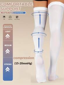 15/20mmHg 压力过膝袜，男女通用大腿袜，医用级渐进式压力袜，适合健身、瑜伽、网球、户外运动，黑白两色可选，舒适保暖。 - 彩色 - 查看 11