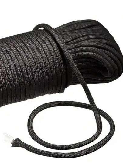 1pc 6mm Rope, Binding Equipment Rope, Outdoor Wear-Resistant Tent Pull Rope, Woven Nylon Rope Camping DIY Bracelet Outdoor Multipurpose, Tent Rope Survival Accessory Camping Supplies