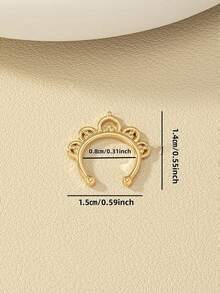 1pc Minimalist Vintage Metal Personalized Floral Fake Nose Ring, Adjustable Opening - Nose Ring - View 6