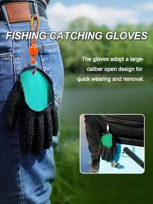 Professional Fishing Gloves,Fishing Gloves - Professional Anti-Slip Catch Fish Gloves,Puncture Proof Ice Fishing Glove For Handling,Catching,Cleaning,Hunting,Fisherman Fishing Accessories(Random Color)