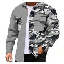 [Plaid Print Corduroy] Men's Plaid Print Corduroy - Double Pocket, Sports Outdoor Daily Wear, Spring And Autumn Fashion Business Lapel Regular