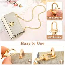 EstiloShynek - Cadena Dorada Para Cartera, 5 Unidades, Accesorios De Repuesto De Cadena, Correa Extensora Para Bolsos Cruzados, Monederos, BolsosVersióN Mejorada - Tamaños variados - Ver 5