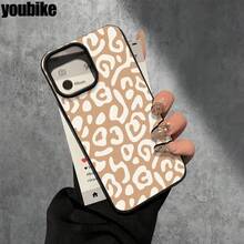Fundas protectoras con orificios grandes y diseño de leopardo marrón. Compatibles con phone 16 Pro, 16, 15 Pro, 14, 14 Plus, 14 Pro, 13, 13 Pro, 12 Pro y 11/11 Pro. Regalos para cumpleaños y celebraciones. - Blanco - Ver 4