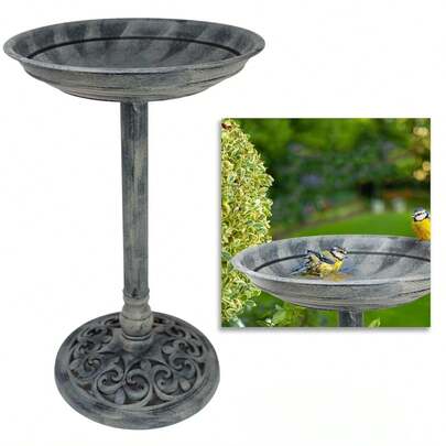 Bird Bath For Garden Freestanding Birdbaths Wild Birds Baths Feeder Bowl Pedestal Birdbath For Outdoors Patio Yard & Lawn Décor - 63H * 39W Cm