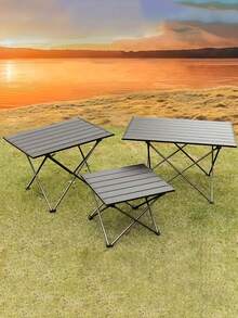 1pc Outdoor Folding Table, Picnic/Camping Portable Iron Frame Eggroll Stall Table, Autumn Decorative Long Sleeve Jumpsuit