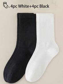 40 piezas/30 piezas/24 piezas Calcetines deportivos cómodos unisex, calcetines largos para hombres, adecuados para deportes y entrenamiento, calcetines largos para mujeres, uso casual y de negocios, antibacterianos, suaves, negros y blancos, resistentes al olor, transpirables, suaves y ligeros, adecuados para otoño/invierno, 20 piezas/10 piezas/8 piezas/6 piezas/4 piezas/2 piezas, otoño