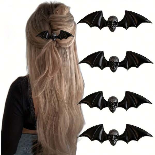 3pcs Halloween Vampire Bat Hair Clips - Gothic Skull Design With Bow Retro Rectangle Punk Hair Accessories For Women Party Costume Safety Hairpins,Fall,Hair Accessories,Hair Accessories For Women,Travel,Hair Accessories,Accessories Women,Hair Accessory,Hair Accessories Women,Hair Tools,Hair Stuff,Stuff,Beauty Accessories,Gifts,Travel,Gifts For Women,Hair Stuff,Stocking Stuffers