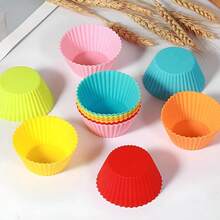 12/ 24pcs Reusable Dopamine Silicone Baking Cups, Suitable For Parties, Family Gatherings, Halloween Home Baking Muffins And Cupcakes, With Easy-To-Demold Baking Molds - Multicolor - View 8