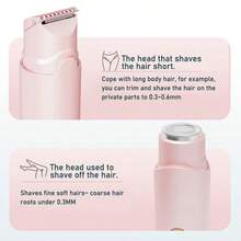 1 件女士电动剃须刀，双头二合一设计，USB 充电，私密脱毛器，适用于腋下、比基尼线、腿部 - 時尚款 - 查看 10