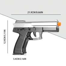 60 Soft Foam Projectiles With 3 Magazines & 18 Shells, Outdoor Toy For Kids-Perfect Gift For Christmas And Halloween - DSP-black Silver - View 4