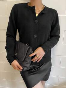 Women's Fashion Oversized Casual Comfortable Solid Color Pattern Solid Color Button Design V-Neck Long Sleeve Sweater Pullover Suitable For Daily Commuting, Office Wear, And Shopping Fall/Winter Clothes For Women Sweaters For Women Sweater Tops