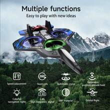 AXNEN L101 Remote Control Drone Toy, Glider/Fighter Plane Toy, Adjustable Speed, Headless Mode, Colorful Lights, Perfect Gift For Halloween And Christmas