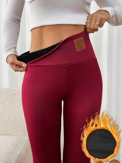 High Waist Thermal Lined Skinny Pencil Pants, Elastic Thermal Leggings For Women, Cross-Border