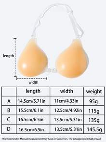 1 chiếc áo ngực nâng ngực vô hình dành cho nữ, chất liệu silicon, dây đeo vai vô hình giúp nâng đỡ và tạo dáng, thích hợp để kết hợp với váy cưới, trang phục hở lưng, váy hai dây, váy bó sát, áo xuyên thấu, bộ đồ hai dây. Cũng thích hợp cho tiệc cưới, du lịch, tiệc tùng, tiệc cocktail, đám cưới, tiệc tối trang trọng, sự kiện từ thiện, lễ tốt nghiệp, hẹn hò và các dịp khác. - Nhiều màu - Xem 2