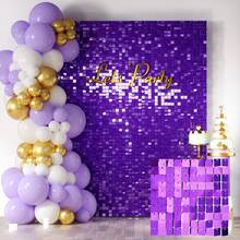 10 pezzi 30cm x 30cm Pannelli decorativi da parete lucidi, fondali con paillettes colorate, pannelli riutilizzabili e facili da installare, decorazioni per compleanni, feste, matrimoni, palcoscenici, San Valentino, Natale, Ringraziamento, regali, decorazione pareti domestiche