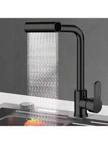 瀑布式厨房洗手盆，雨舞式厨房洗手盆4款，单孔不锈钢洗手盆，360°旋转单把手厨房用品厨房配件厨房工具