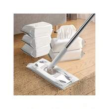 1pc Japanese Style Disposable Dust Collection Mop, Detachable Static Dust Sheets, Slouchy Dusting Paper Mop With Iron Rod Handle, Lightweight & Bendable, Multi-Surface Static Cleaning, For Hardwood/Tiles/Laminate Floors, Home Cleaning Essentials, Disposable Mop, Dust Mop, Static Duster, Floor Cleaning Tools, Quick Clean Solutions