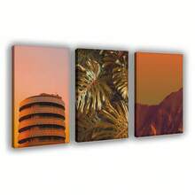 ​​Custom 3-Panel Wall Art Set - Modern Botanical & Mountain Landscape Canvas Print Trio For Office Decor, Living Room Gallery Wall, Housewarming Gift