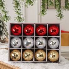 12 piezas Juego de adornos de bolas de Navidad, decoraciones colgantes para el árbol de Navidad brillantes, bolas de adorno de colores, decoraciones colgantes con forma de corazón, adecuadas para Navidad, Halloween, bodas, San Valentín y Año Nuevo, ideales para decoración de fiestas en el hogar y regalos de celebración, decoraciones navideñas, decoración de escenas navideñas, decoraciones navideñas para el hogar, regalos de Navidad, decoración navideña - Multicolor - Ver 18