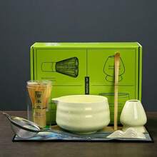 1pc/4pcs/7pcs Ceramic Matcha Bowl Set, Includes Matcha Whisk Holder, Matcha Whisk, Matcha Scoop, Japanese Tea Ceremony Set Gift Box