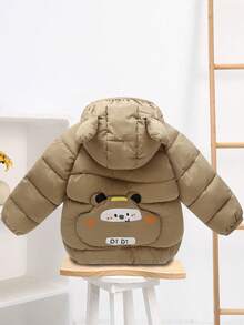 New Lightweight Warm Parka Jacket, Khaki Print, Cold-Proof Coat, Baby BoyGirls Autumn/Winter Outerwear - Khaki - View 2