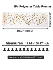 1 قطعة عداء طاولة ذهبي مطبوع بالحرارة لحفلة عيد الميلاد، علم طاولة لحفلة عيد الميلاد 18/30/40/50/60، غطاء طاولة من شبكة البوليستر المطلي بالذهب مقاس 28*275 سم، ديكور حفلة عيد الميلاد والذكرى السنوية، منشفة طاولة عيد الميلاد، ديكور المنزل، ديكور الطاولة، ديكور المطبخ والمائدة، زينة الصحون والأطباق، ديكور ذهبي، عيد الميلاد