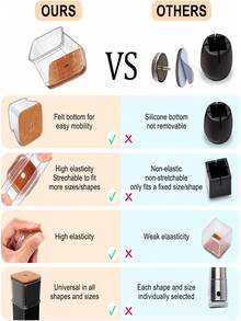 4/16/36 件方形椅腿地板保护垫，硬木地板家具垫，椅腿家具滑块，椅子矩形地板保护垫，硅胶椅腿盖，保护地板和桌腿，防刮降噪（浅棕色） - 淺棕色 - 查看 6