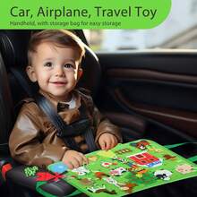Foldable Farm Animals Felt Storyboard Set, Kindergarten Storytelling Early Education Interactive Game Kit, Car Airplane Travel Toys, Birthday Gift - Early Education Toys - View 6