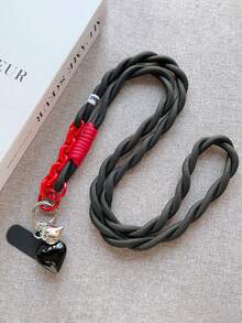 Cordón para teléfono tipo bandolera con colgante en forma de corazón, correa de bolso de doble extremo, accesorio de cuerda trenzada de colores para colgar cámara como accesorio para mochila de mujer