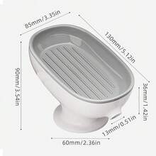 Soap Dish With Suction Cup Design,Self Draining Soap Dish, Soap Bar Holder For Shower Bathroom Kitchen Toilet,Double - Layer Design For Neat Soap Storage & Quick Draining(Azure Blue&Gray) - Multicolor - View 7