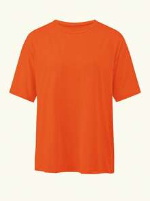 Customized Photo T-Shirt - Add Your Favorite Photo And Text (Girlfriend Photo/Couple Photo/Family Photo/Selfie/Pet Photo/Friend Photo) - Burnt Orange - View 4