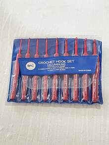 1 Bộ dụng cụ móc len cán mềm màu đỏ, bao gồm phiên bản cơ bản và nâng cấp. Phiên bản nâng cấp bao gồm kim xoắn nhựa, kim vá lỗ lớn và các dụng cụ đan khác, một món quà tuyệt vời cho những người đam mê đan len. - Đỏ - Xem 12