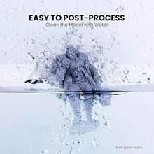 ELEGOO Resina 3D Lavable con Agua, 1kg Resin 3D Printer 405nm Curado Rápido, Resina 3D 1000g para Impresora 3D LCD/DLP/MSLA, Resina Fotopolímero con Alta Precisión y Bajo Olor, 1000g Gris GXDH - Negro 1000 g. - Ver 4