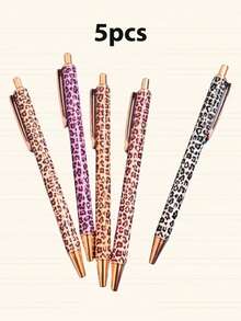1支装多色豹纹圆珠笔 | 中性笔、签名笔、大豹纹、小豹纹、新款豹纹、可爱少女风、浮雕彩色金属笔 - 彩色 - 查看 1
