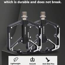 1 Pair Mountain Bike Pedals, Aluminum Alloy Bearing Pedals, DU Pedal Pads, Bicycle Accessories With 20 Anti-Slip Pins, CNC Machined Flat Platform Pedals, 9/16" Lightweight Platform, Suitable For Road Bikes, Mountain Bikes, BMX - Multicolor - View 8