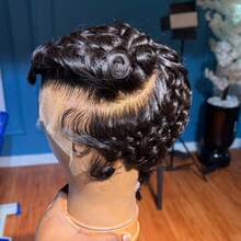 Culry Lace Front Wig For Women Short Bob Wig Human Hair Pre Plucked Pixie Cut Wig 13x4 Lace Wig With Baby Hair 1B Color 200% Density - Ginger - View 5