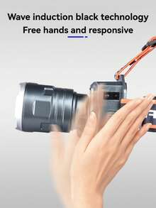 1 pieza Linterna frontal súper brillante con sensor de movimiento encendido/apagado automático, carga USB-C, 8 modos de iluminación ajustables (brillante/tenue), pantalla digital de batería, carga de teléfono, banda ajustable - Adecuado para acampar, pescar, construcción, lectura - Ideal para tareas con una sola mano, iluminación al aire libre, linterna frontal moderna, construcción duradera, iluminación de varios modos, esencial para entusiastas del aire libre