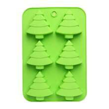 Christmas Tree Silicone Molds - 6 Cavity Non-Stick Christmas Tree Baking Molds, Perfect For Making Candy, Soap, Ice Cube, Pudding, Jelly,
