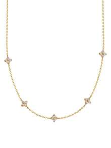 1pc Four-Leaf Clover Copper Inlaid Zirconia Necklace For Women, Suitable For Spring, Summer, All Seasons