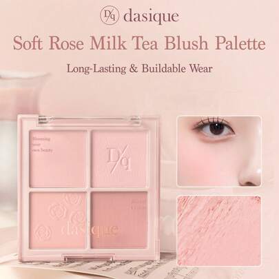  Bảng phấn má hồng lì 4 màu Dasique, lên màu chuẩn, lâu trôi, tạo hiệu ứng rạng rỡ tự nhiên, nhẹ nhàng và thoáng khí, công thức thuần chay, thương hiệu trang điểm thời trang, món đồ không thể thiếu cho mùa lễ hội Giáng sinh.