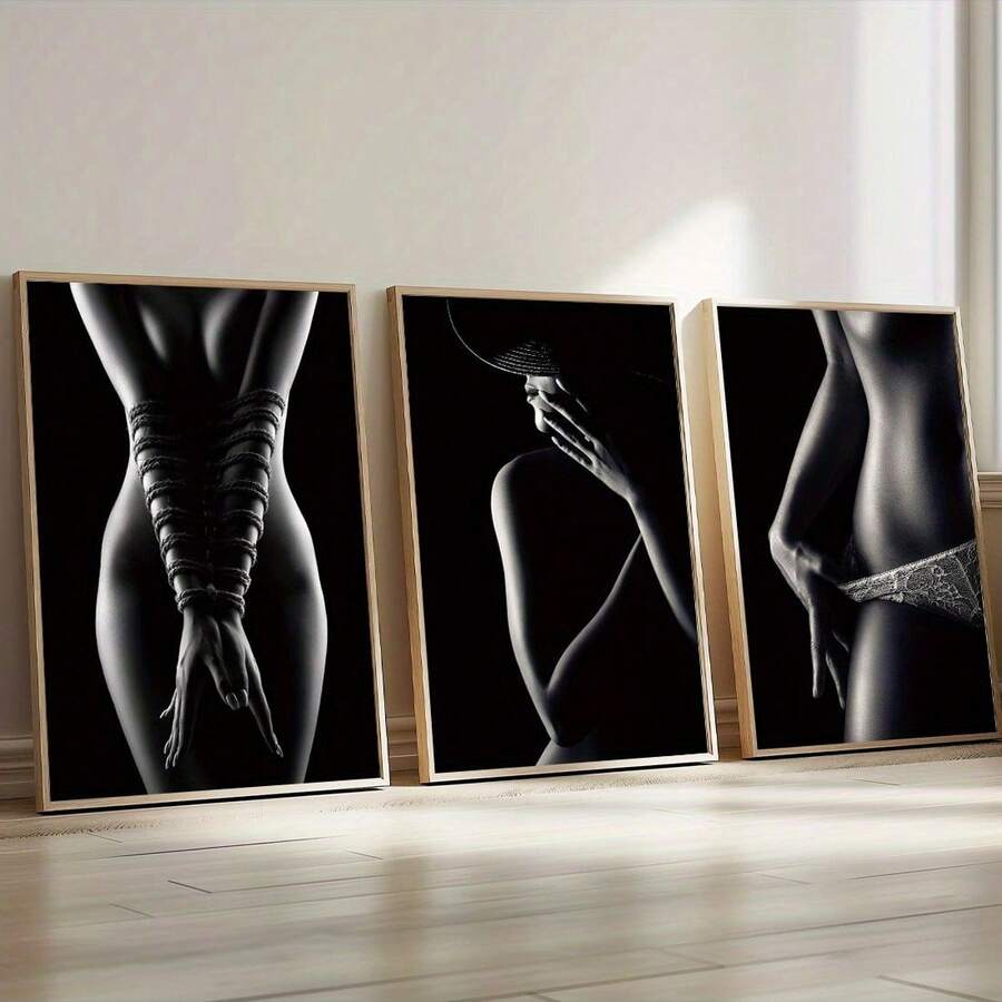 Lot de 3 toiles murales Art déco, impression sur toile, élégantes impressions sur toile pour salon, salle à manger et café, sans cadre