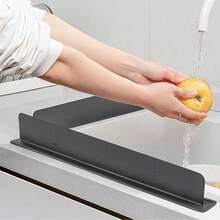 Silicone Sink Splash Guard – Flexible Water Barrier Splash Cover For Kitchen Sink, Bathroom Wash Basin, Dishwashing And Vegetable Basin, Countertop Water Stopper, Lab Sink Protector, Reusable Kitchen Sink Accessories, Easy Clean Silicone Water Blocker For Home Utility Sinks - Multicolor - View 6