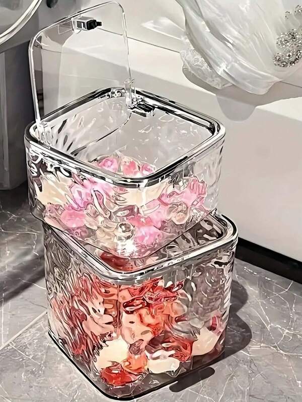 Multipurpose Storage Containers – Laundry Pod Container For Detergent Powder & Dishwasher Pods, Transparent Desktop Trash Can With Lid For Office, Car & Home, Jewelry & Hair Accessories Organizer, Large Capacity Pencil Case Pen Holder Stationery Box, Reusable Baskets, Bins & Storage Organizers For Home Office Organization