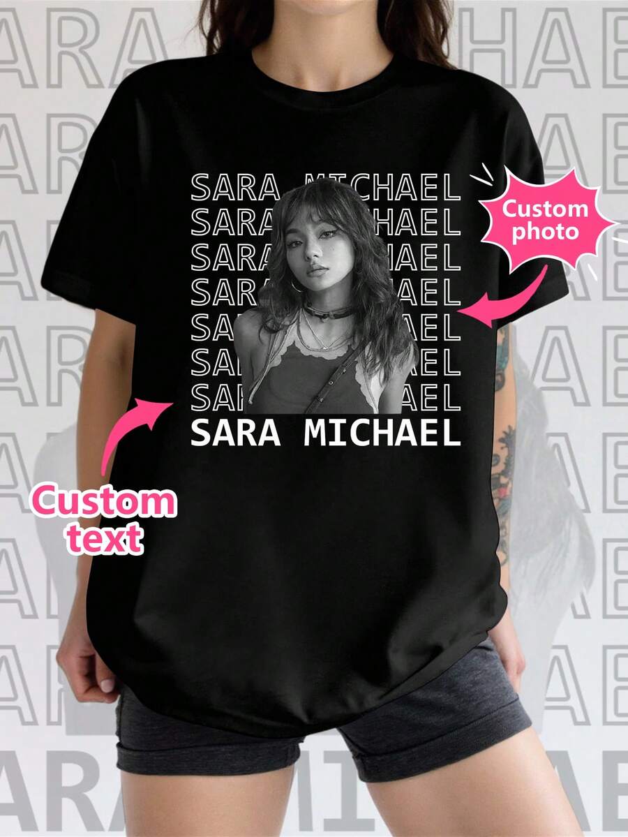 Áo thun/Áo sơ mi in ảnh theo yêu cầu, Áo thun/Áo sơ mi in hình bạn gái theo yêu cầu, Yêu bạn gái, Áo thun in ảnh phong cách retro theo yêu cầu, Áo thun nhạc rap nhái theo yêu cầu dành cho bạn trai, Áo thun nhạc rap nhái theo yêu cầu, Áo thun vợ chồng, Trở lại trường học, Lễ hội Oktoberfest, Ngày Quốc khánh Ả Rập Xê Út, Halloween, Mùa hè, Trang phục ngày Quốc khánh 4 tháng 7 dành cho nữ, Trang phục mùa hè, Áo kiểu nữ màu đen xinh xắn, Dành cho gia đình