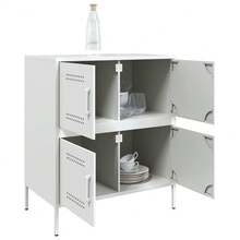 Sideboard White 68x39x79 Cm Steel - White - View 6