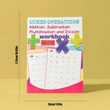 1pc Reusable Mixed Math Practice Notebook. Suitable For Elementary Grade 1-6 Math Workbook, Mixed Addition Subtraction Multiplication Division Practice Book, 32 Days Timed Arithmetic Practice Notebook