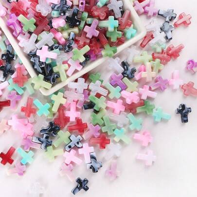 Assorted Varieties Of 12x15.5mm Acrylic Cross Pendants With 20/50 Pcs