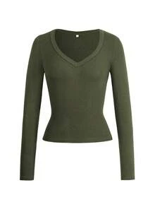 Blusa de punto de manga larga, ajustada y sexy para mujer - Edición Navidad